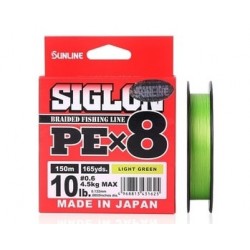 Шнур Sunline Siglon PE x8 150м 0.242мм 15.5 кг Light Green