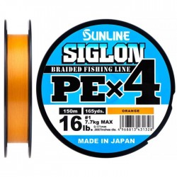Шнур Sunline Siglon PE x4 150м 0.242мм 15.5 кг Orange